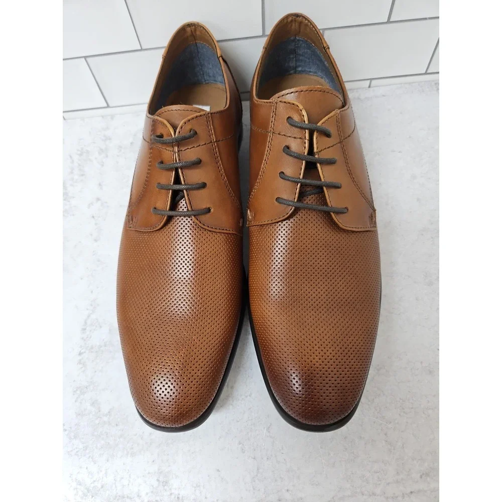 Steve Madden Havin Brown Leather Oxford Dress Shoes Lace Up Mens Size 9